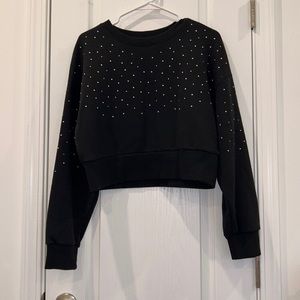 Zara Crop Long Sleeve Sweatshirt Black M